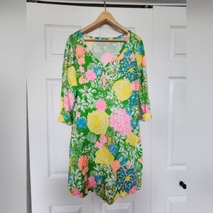 Lilly Pulitzer Green and Pink Floral Fabric